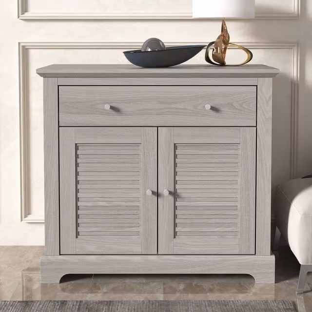 GFW Salcombe Compact Sideboard in Warm Grey Matt Wood