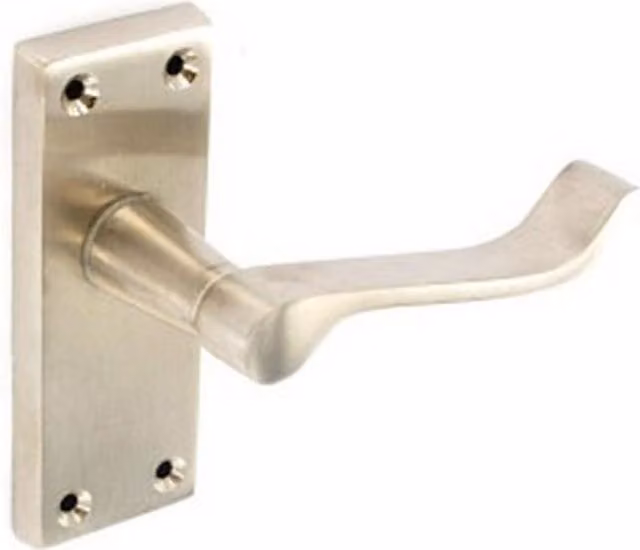 Securit Brushed Nickel Scroll Latch Handles, 1 Pair in Silver and Chrome
