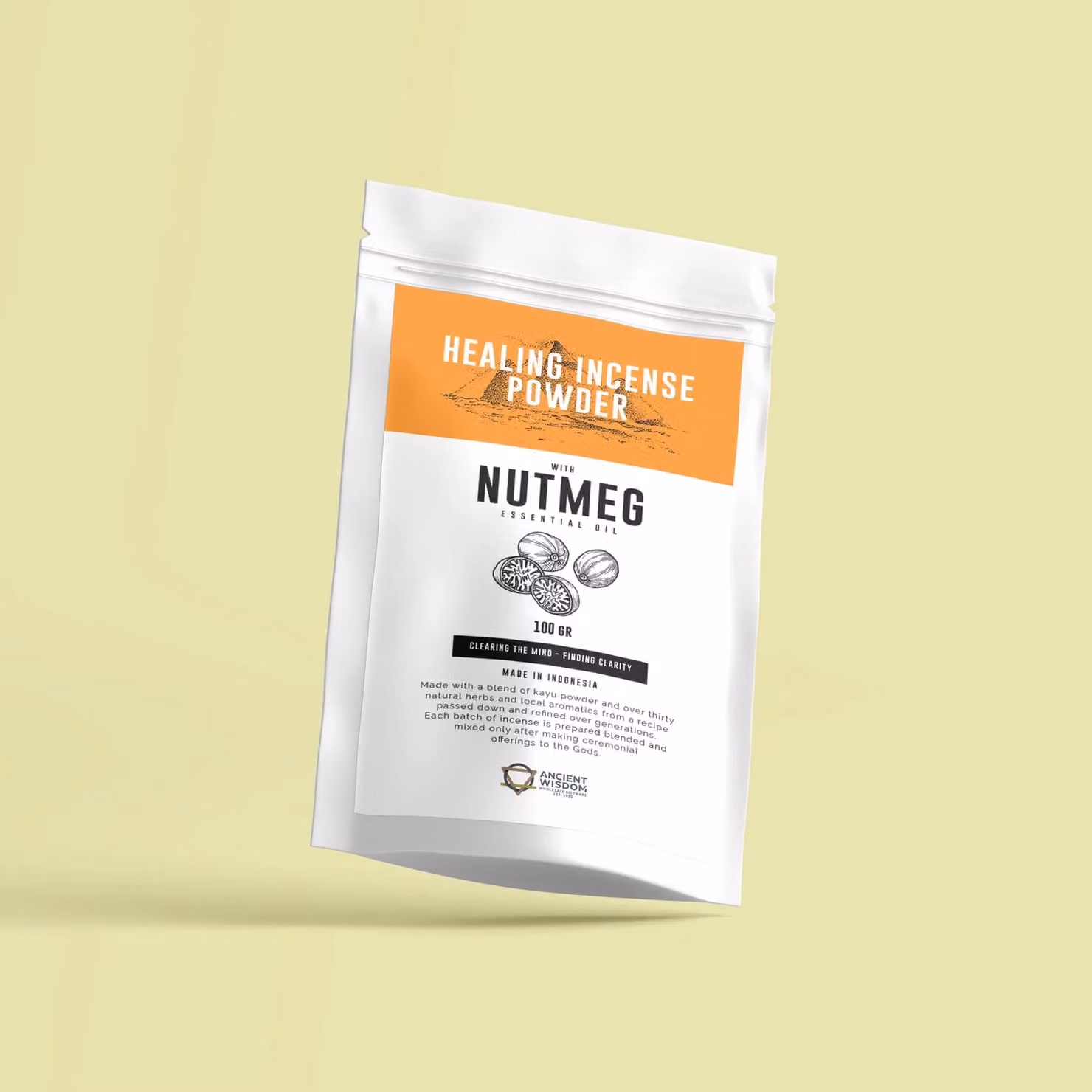 KDMD Nutmeg Healing Incense Powder, 100g, Orange – 2
