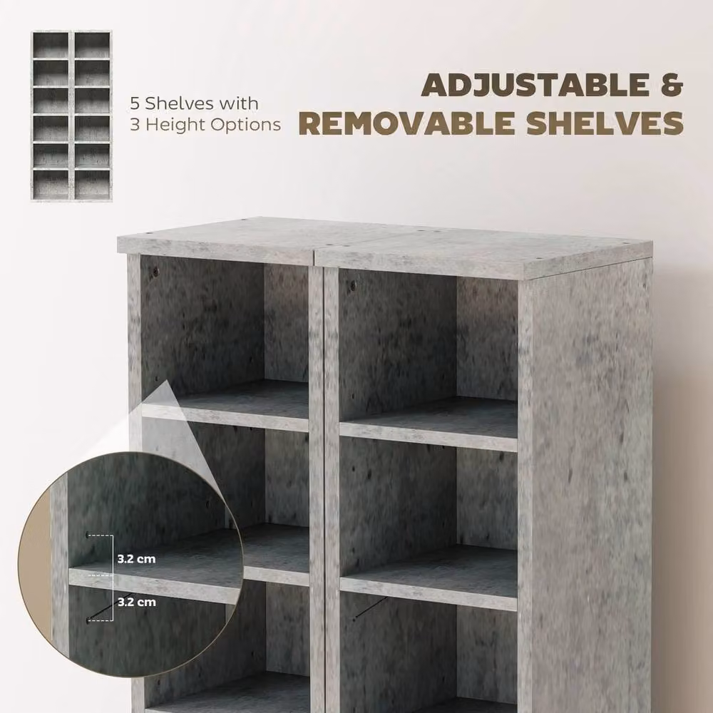 EONLION Set of 2 Grey CD and DVD Storage Units with Media Compartments – 3