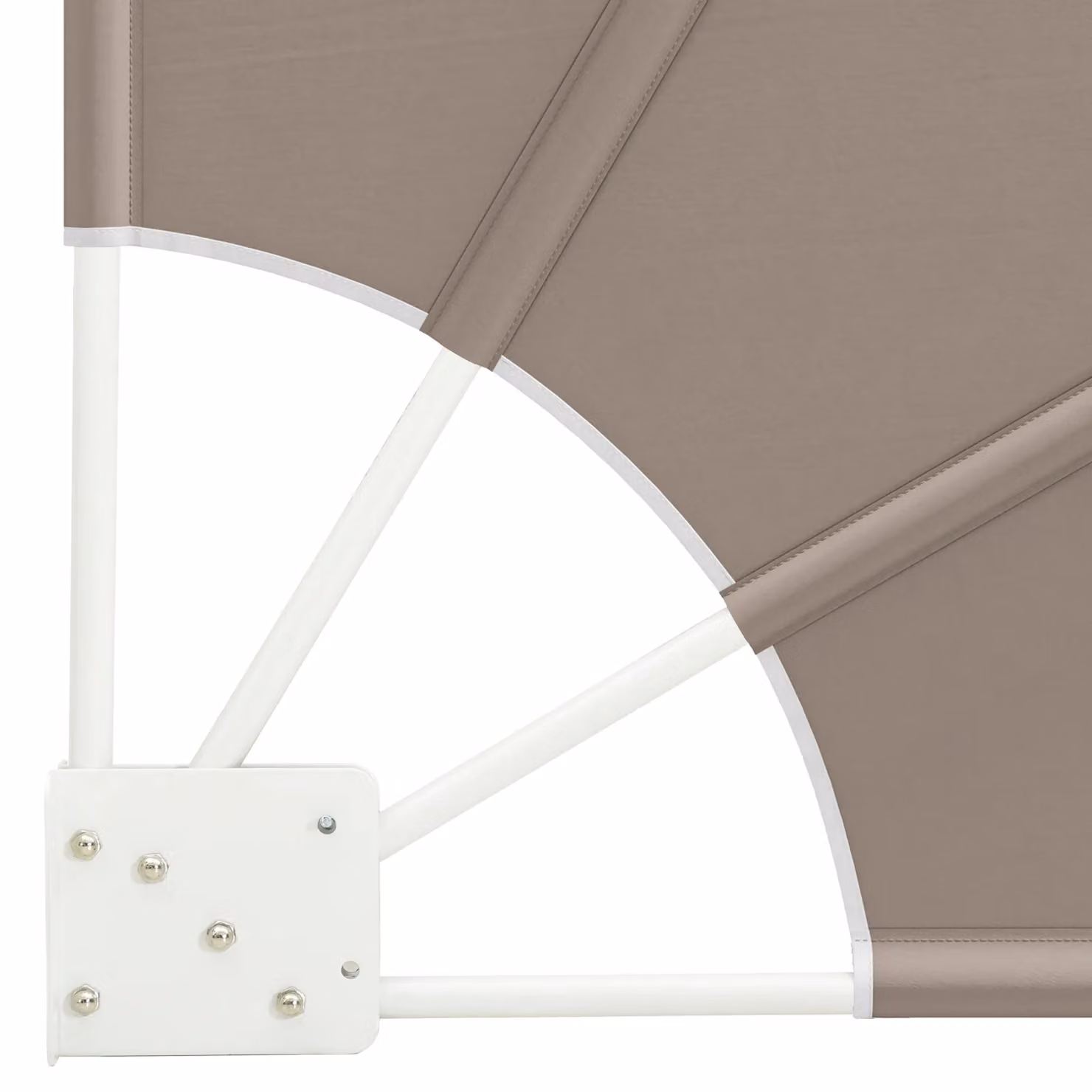 Berkfield Home Folding Manual Balcony Privacy Screen in Beige Fabric and Steel, W/D/H: 140 x 140 x 140 cm – 4