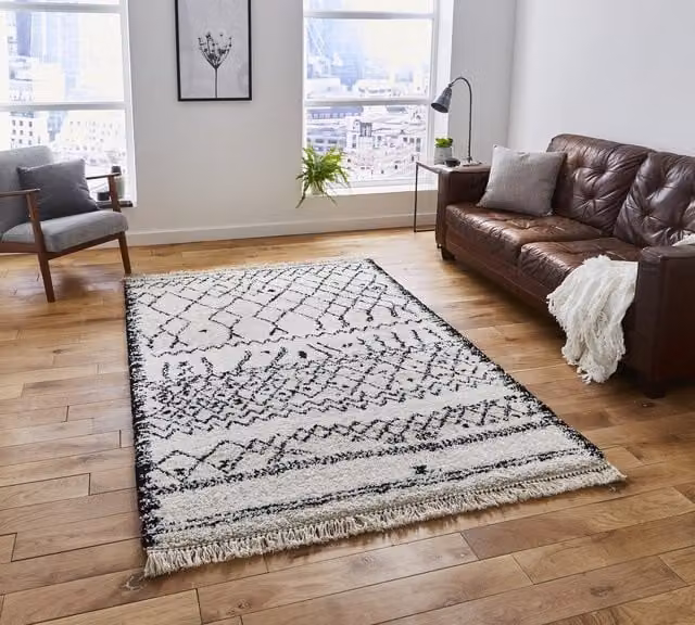 Terrys Boho 5402 Moroccan Rectangular Rug in Black and White