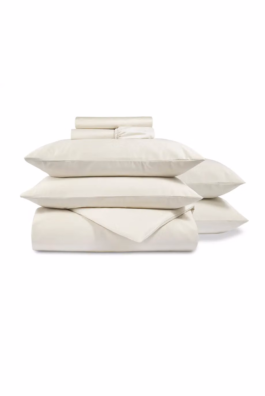 Christy 400TC Luxury Cotton Mako Satin Plain Dye Bedding Gift Set in Ivory, Super King – 2