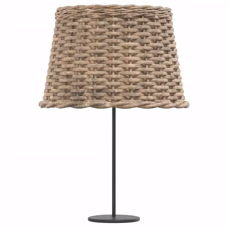 Berkfield Home Brown Wicker and Rattan Boho Lamp Shade, W: 40 cm, H: 26 cm