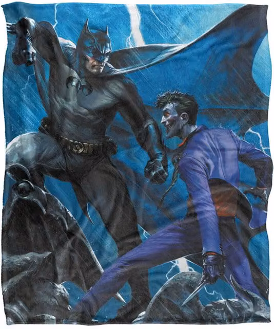Warner Bros. Batman Joker Rain Fight Super Soft Fleece Throw Blanket, Multicolour, W: 91.44 cm x L: 147 cm – 6