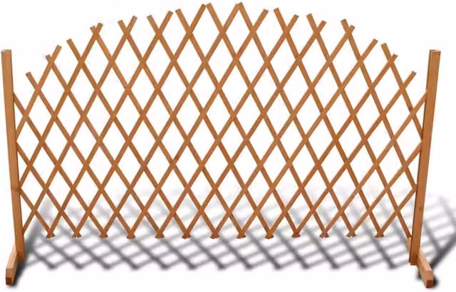 Berkfield Home Solid Wood Trellis Fence in Brown, H 180 cm x W 100 cm