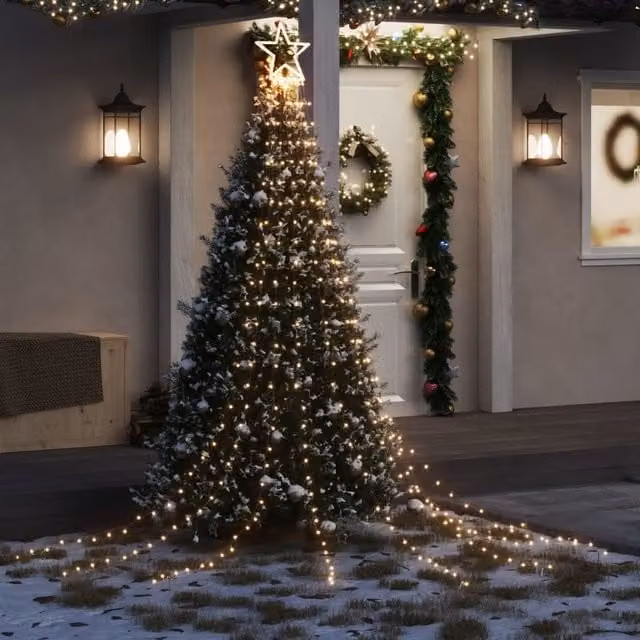 Berkfield Home Warm White LED Christmas Tree Lights with 320 LEDs, 375 cm