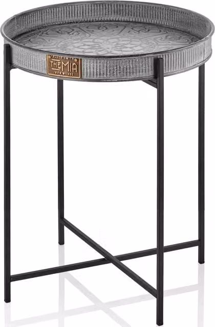 The Mia UK Mia Stone Series Round Side Table in Grey