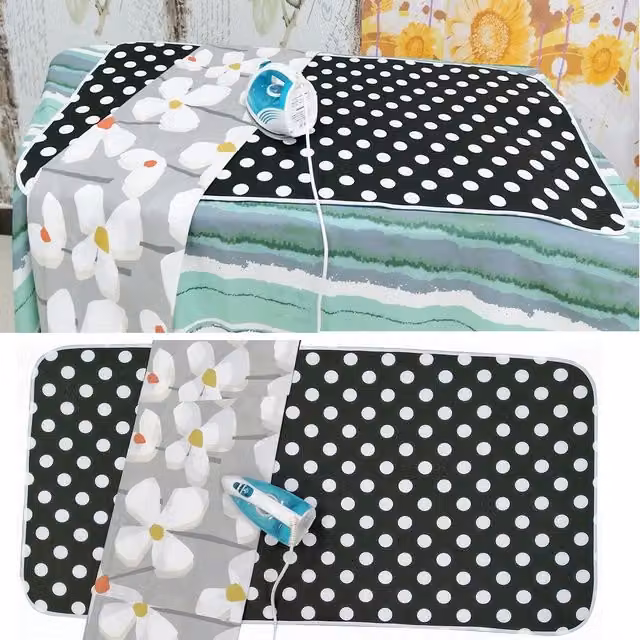 Gr8 Home Extra Large Ironing Board Cover and Travel Mat in Black and White, W/D/H: 140 x 70 x 70 cm