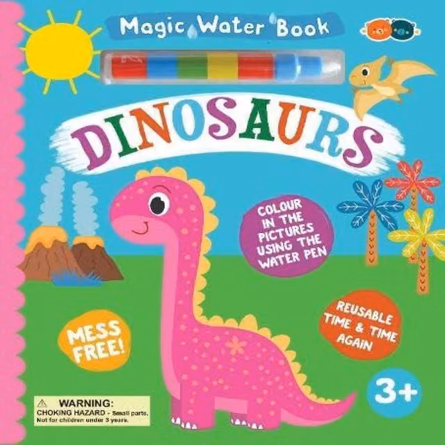 Buddy and Barney Magic Water Book Dinosaurs Hardback Multicolour