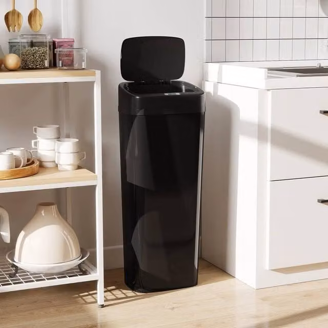 EONLION Stainless Steel Slim Sensor Kitchen Bin in Black, Height: 100 cm – 1