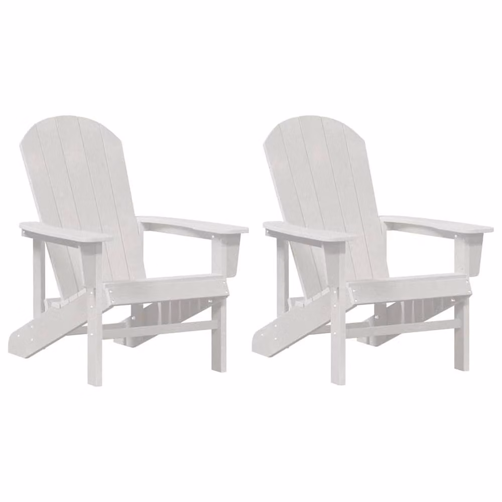 Berkfield Home White Adirondack Chairs, Set of 2, W/D/H: 74 x 82 x 90 cm – 2