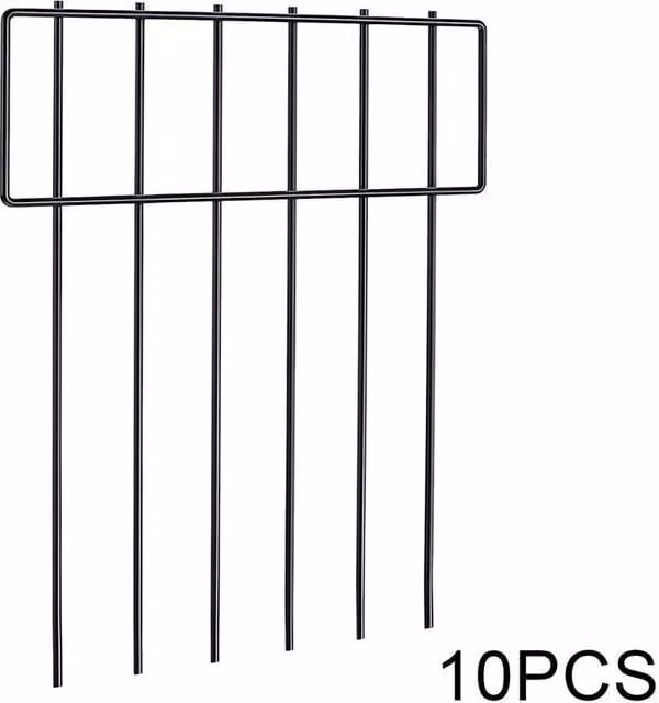 SPETLEK 10-Piece Black Metal Rustproof Round Garden Animal Barrier Fence – 1