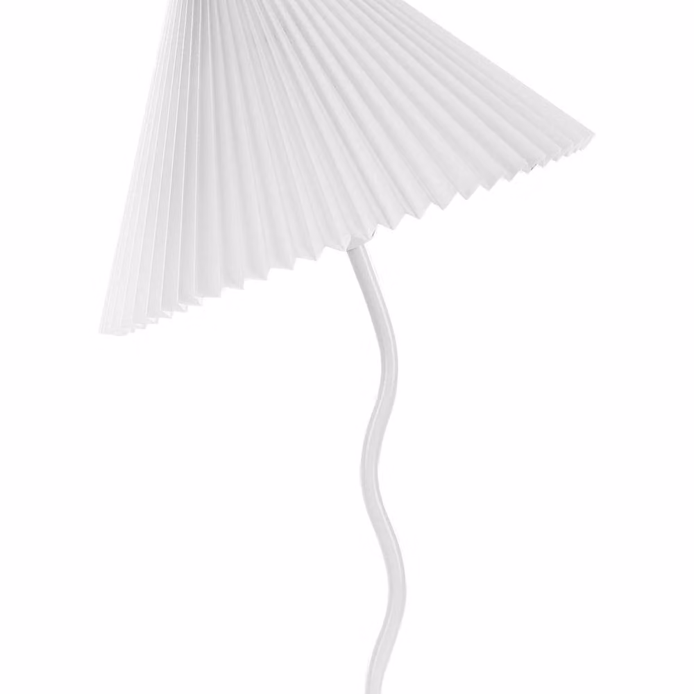 Wyld and Coco White Table Lamp with Synthetic Pleated Shade and Metal Base – 2