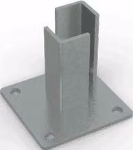 Durapost Grey Galvanised Bolt Down Corner Fencing Post Support