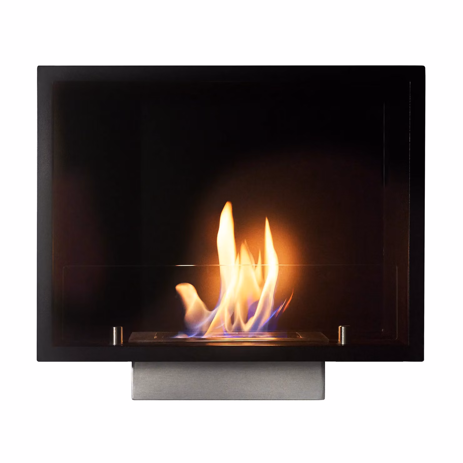 Adam Fires & Fireplaces Quatro Large Rectangular Bio Ethanol Inset Fire in Black and Grey – 2