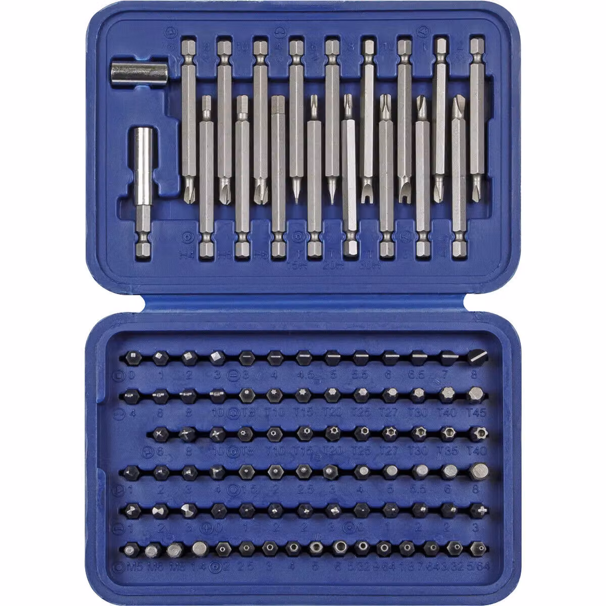 Loops 99 Piece Power Tool Security Bit Set with Magnetic Extension in Chrome Vanadium Steel and Stainless Steel, Blue and Multicolour – 3