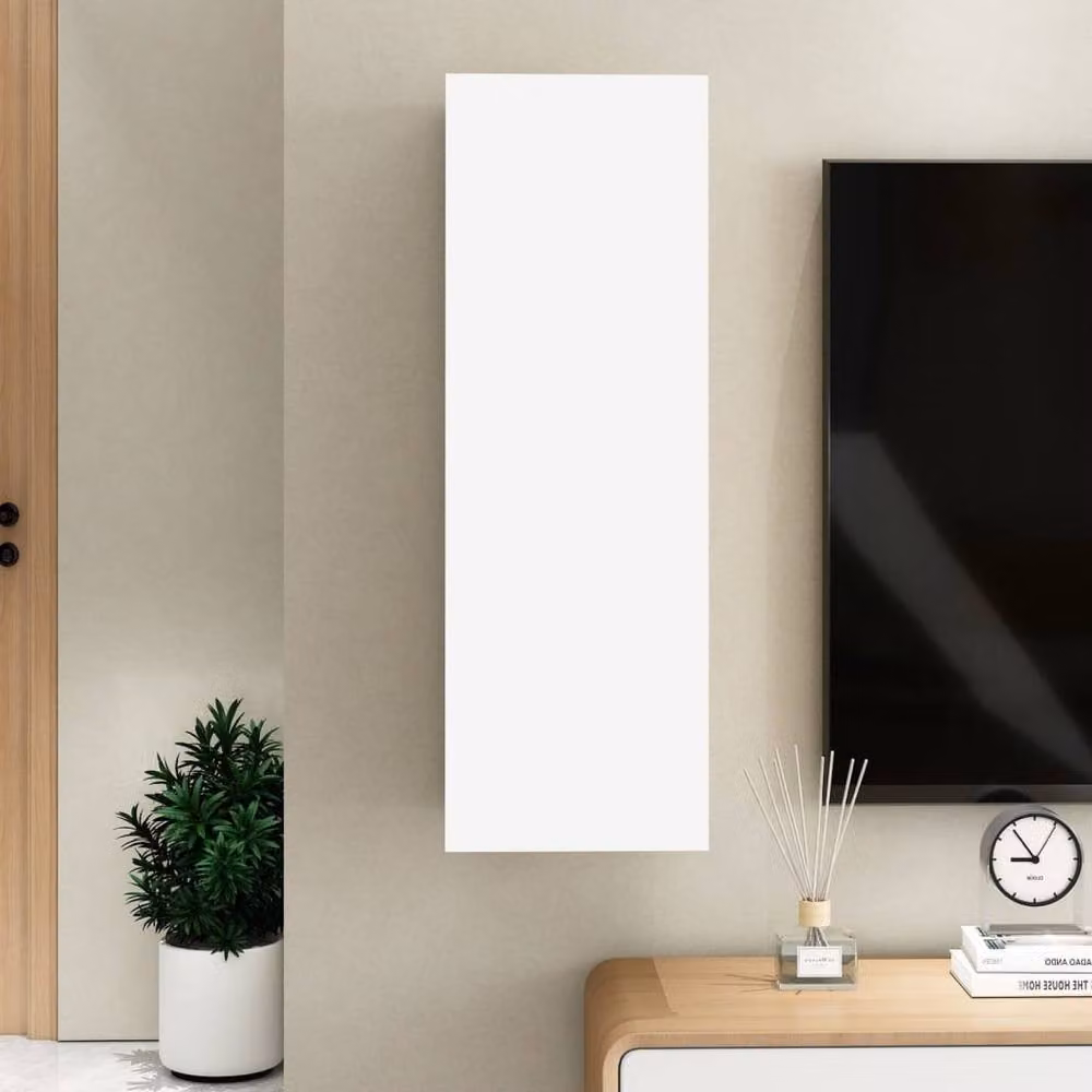 Berkfield Home White Minimalist TV Cabinet in Engineered Wood W/D/H: 30.5 x 30.0 x 90.0 cm – 3