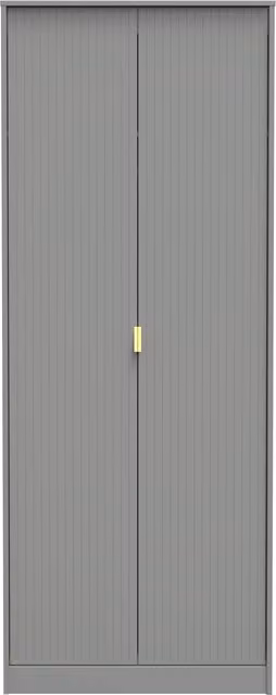 Bexley 2 Door Wardrobe in Dark Grey with Gold Metal Details – 1