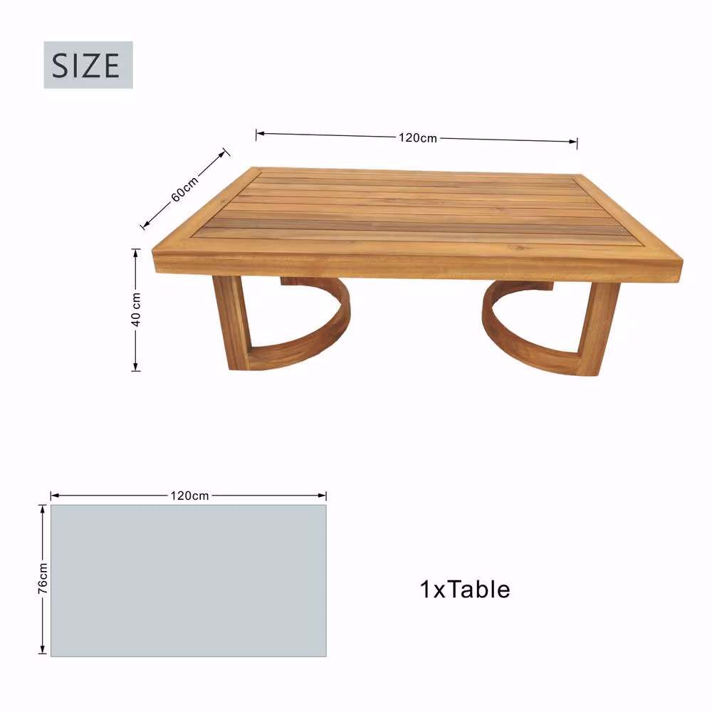 Direct Wicker Acacia Wood Garden Coffee Table in Brown – 2