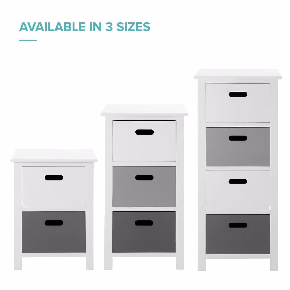 LIVIVO Nina 4 Drawer Storage Unit in White and Grey for Bathroom or Bedroom Use – 3