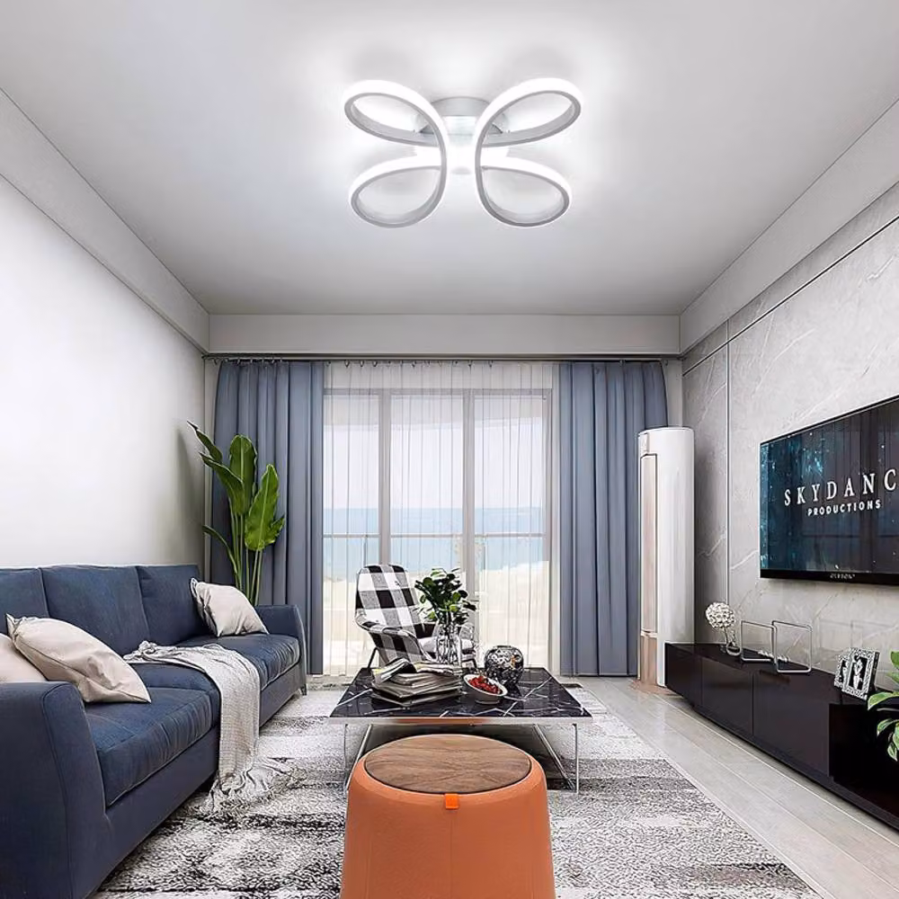 COMELY Modern 30W LED Ceiling Light in Silver with 6500K Cool White Light – 2