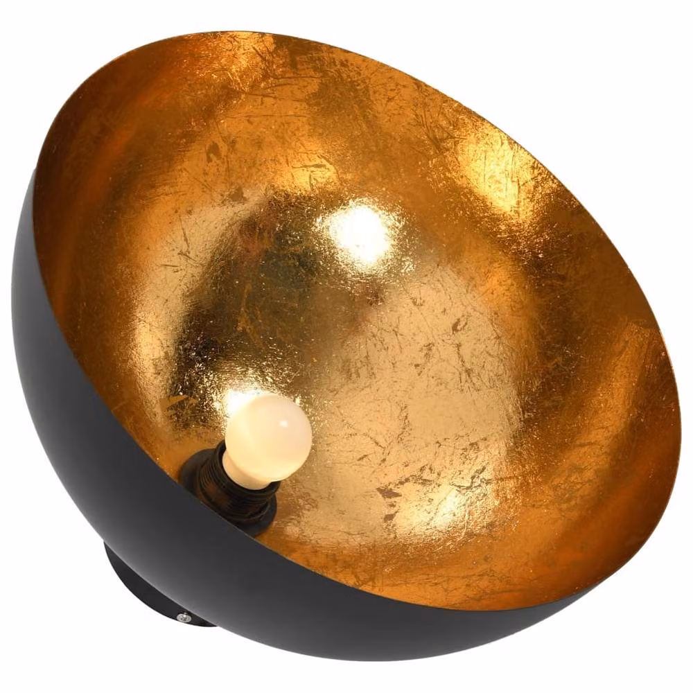Berkfield Home Elegant Set of 2 Modern Semi-spherical Ceiling Lamps in Black and Gold/Brass with E27 Fitting – 7