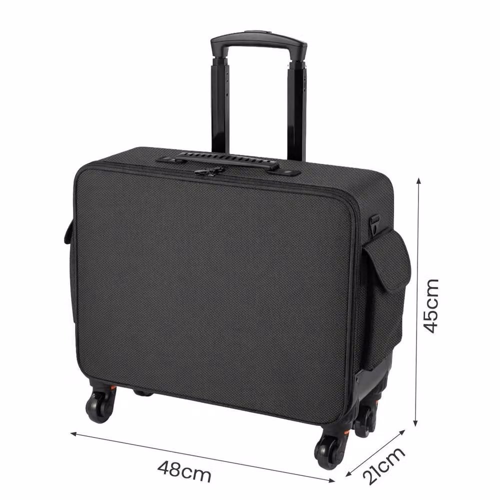 VOGREX 3-in-1 Rolling 3-Tier Makeup Case with Wheels and Handle, Black – 2