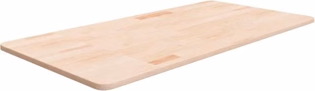 Berkfield Home Brown Untreated Solid Wood Bathroom Countertop W: 100 cm, D: 50 cm, H: 1.5 cm