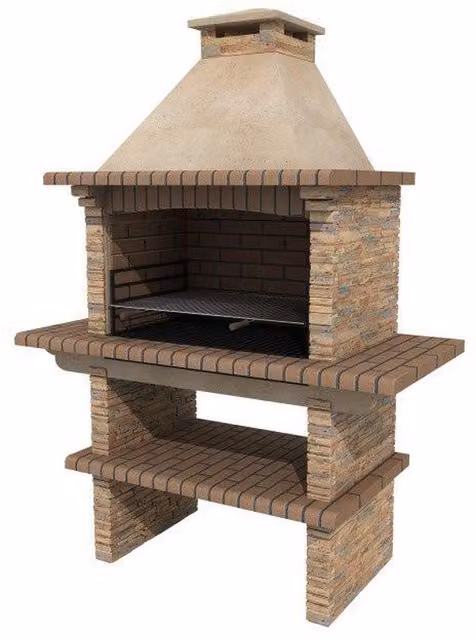 Callow Mediterranean Stone Masonry Charcoal BBQ in Light Brown