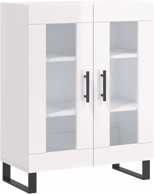 Berkfield Home High Gloss White Sideboard W: 69.5 cm, D: 34 cm, H: 90 cm