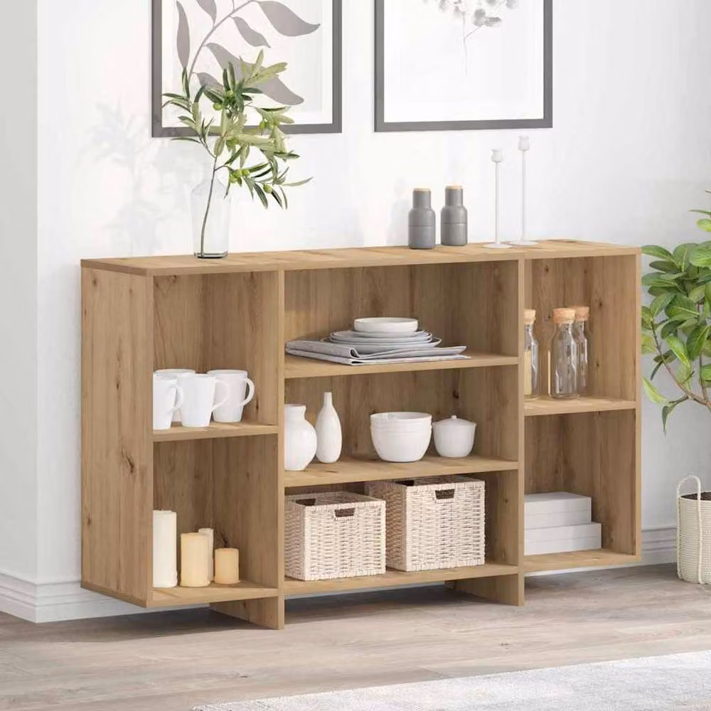 Berkfield Home Artisan Oak Sideboard in Brown, W/D/H: 120 x 30 x 75 cm – 2