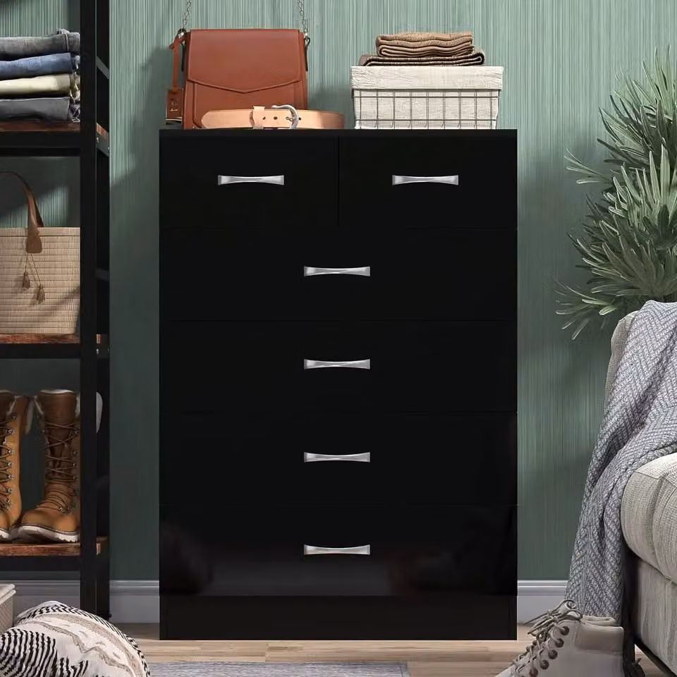 Harmin High Gloss 6 Drawer Chest of Drawers in Black – 4