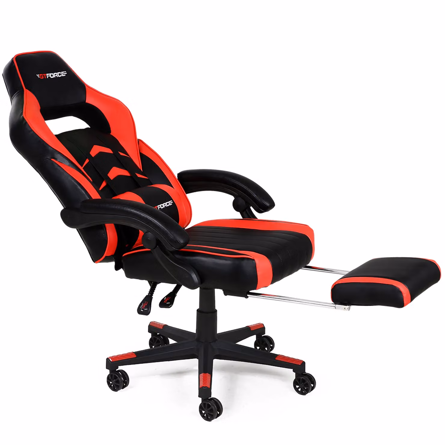 GTForce Turbo Red Faux Leather Reclining Sports Racing Gaming Chair – 3