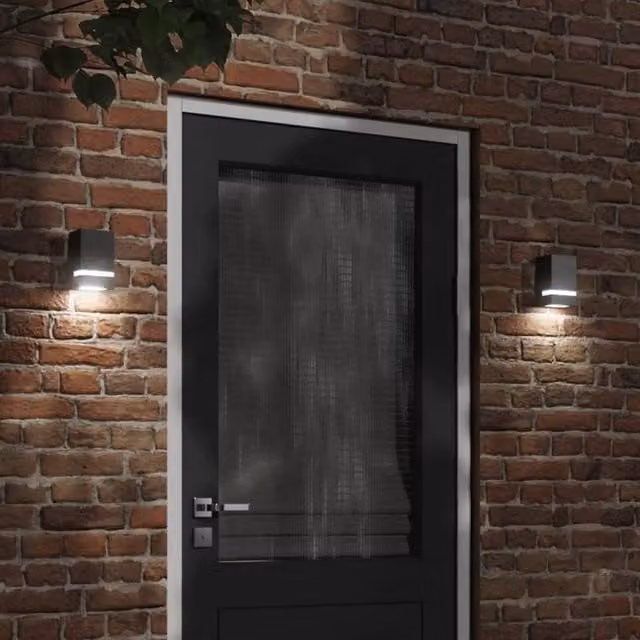 Berkfield Home Modern Black Stainless Steel Outdoor Wall Light for Garden and Patio