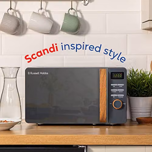 Russell Hobbs 17 L Solo Digital Microwave in Grey with Timer and Automatic Programs – 3