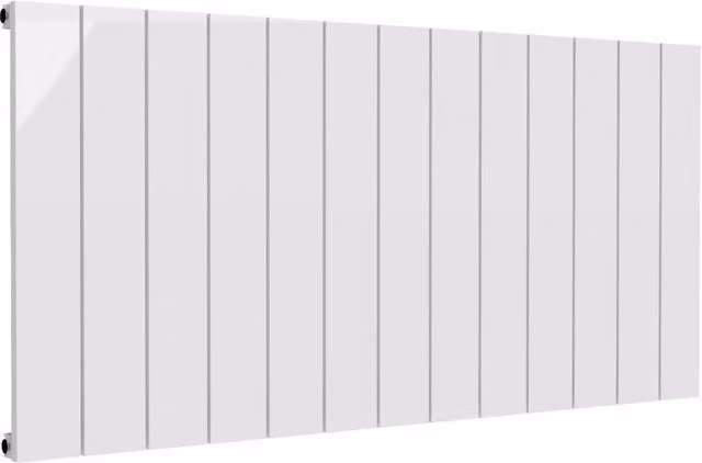 Bathroom Kingdom Casina White Single Flat Panel Horizontal Aluminium Radiator W: 123 cm, H: 60 cm
