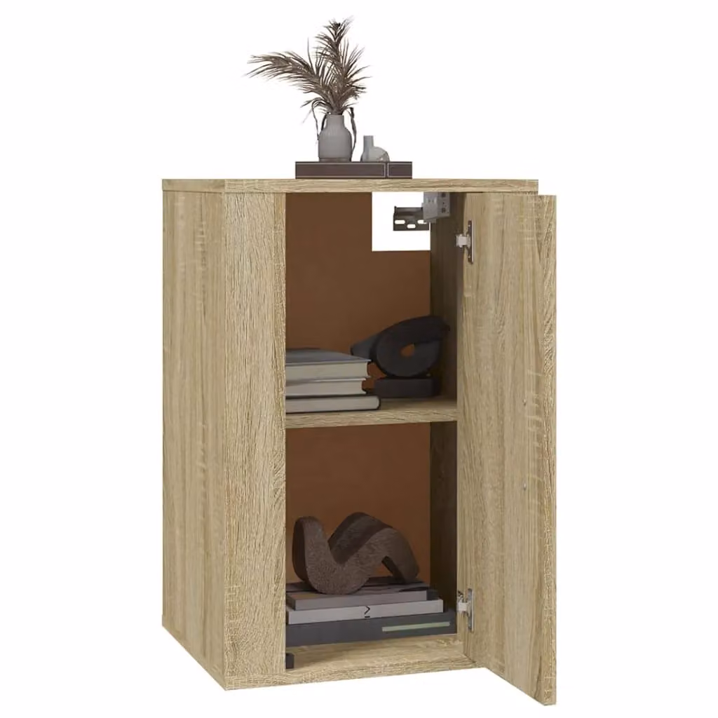 Berkfield Home Set of 2 Wall Mounted TV Cabinets in Sonoma Oak Brown, W: 40 cm, D: 34.5 cm, H: 60 cm – 3