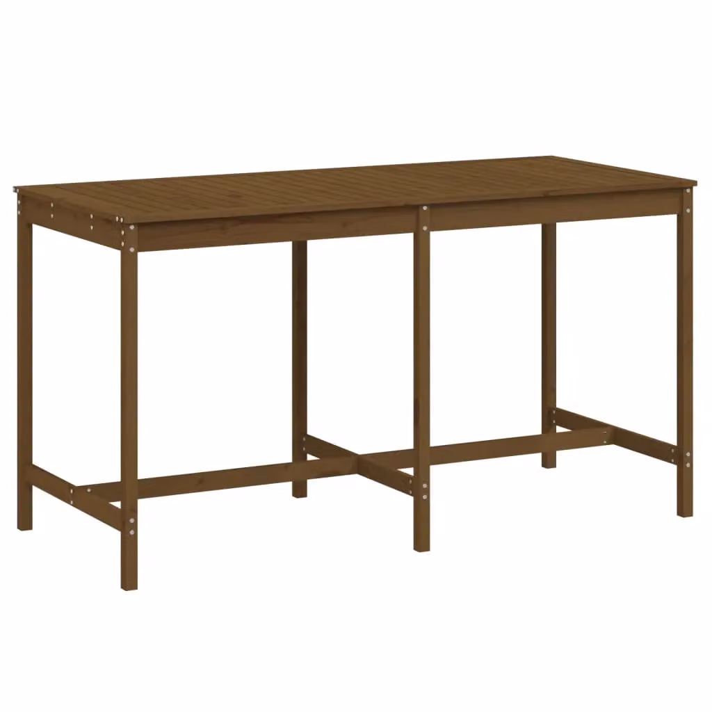 Berkfield Home Rustic Rectangular Garden Table in Honey Brown Solid Pine, W: 203.5 cm, D: 90 cm, H: 110 cm – 1