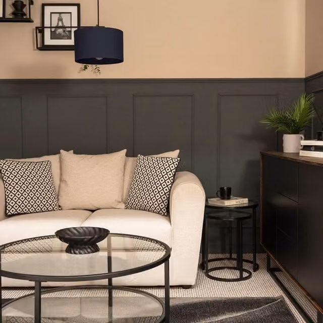 ValueLights Reni Small Drum Pendant Shade in Navy Blue Fabric