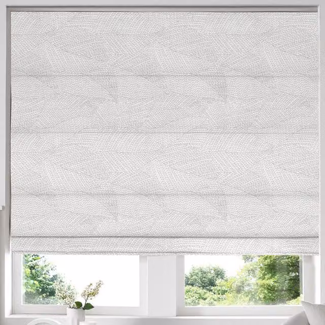 Terrys Made to Measure Blackout Roman Blind in Silver and White