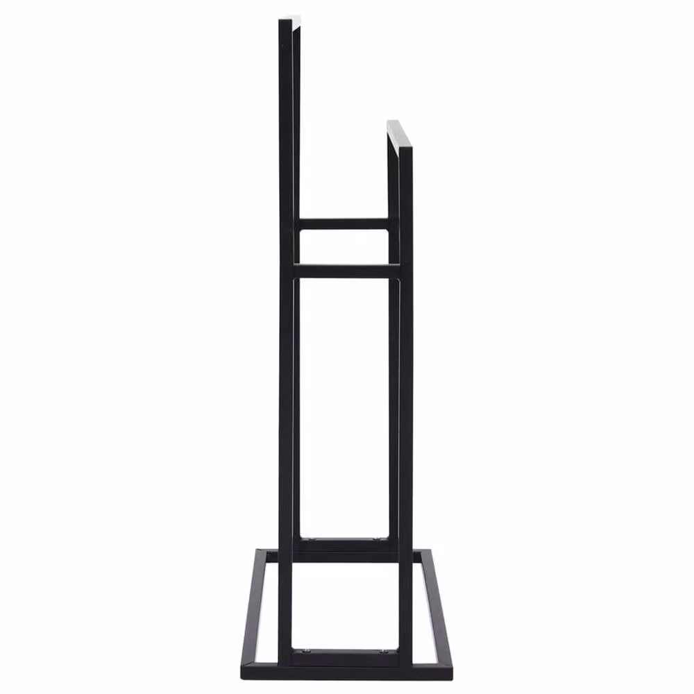 Berkfield Home Freestanding Metal Towel Rack in Black, W: 48 cm, D: 24 cm, H: 78.5 cm – 3