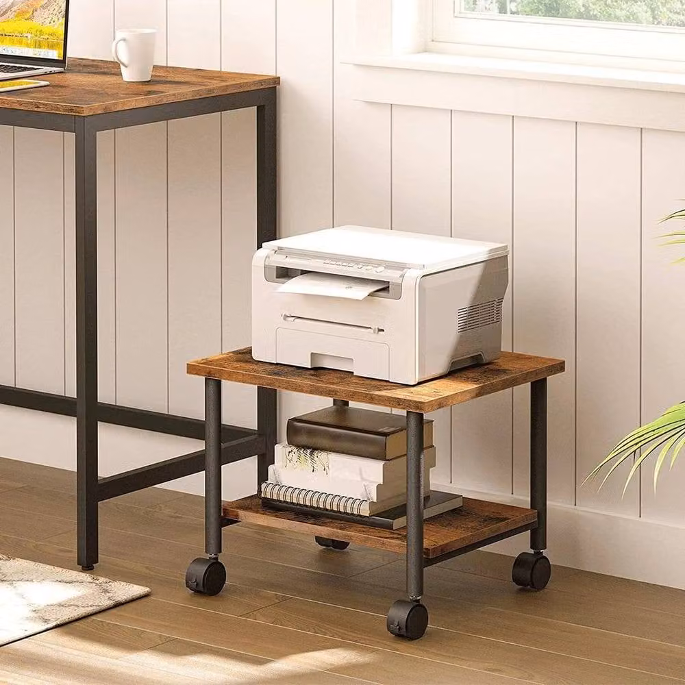 SPETLEK 2-Tier Under-Desk Printer Stand in Brown – 4
