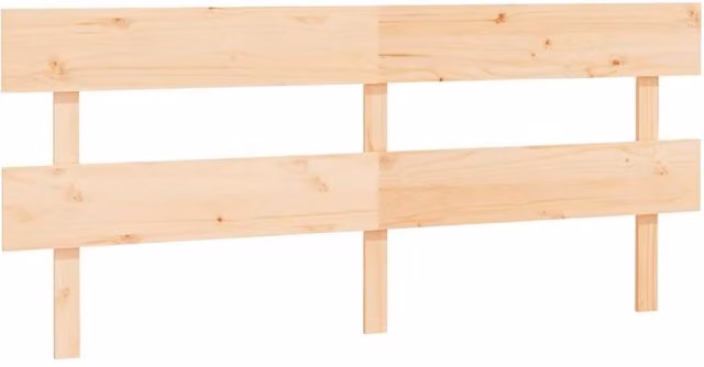 Berkfield Home Rustic Solid Pine Bed Headboard in Beige, W/D/H: 204 x 3 x 81 cm