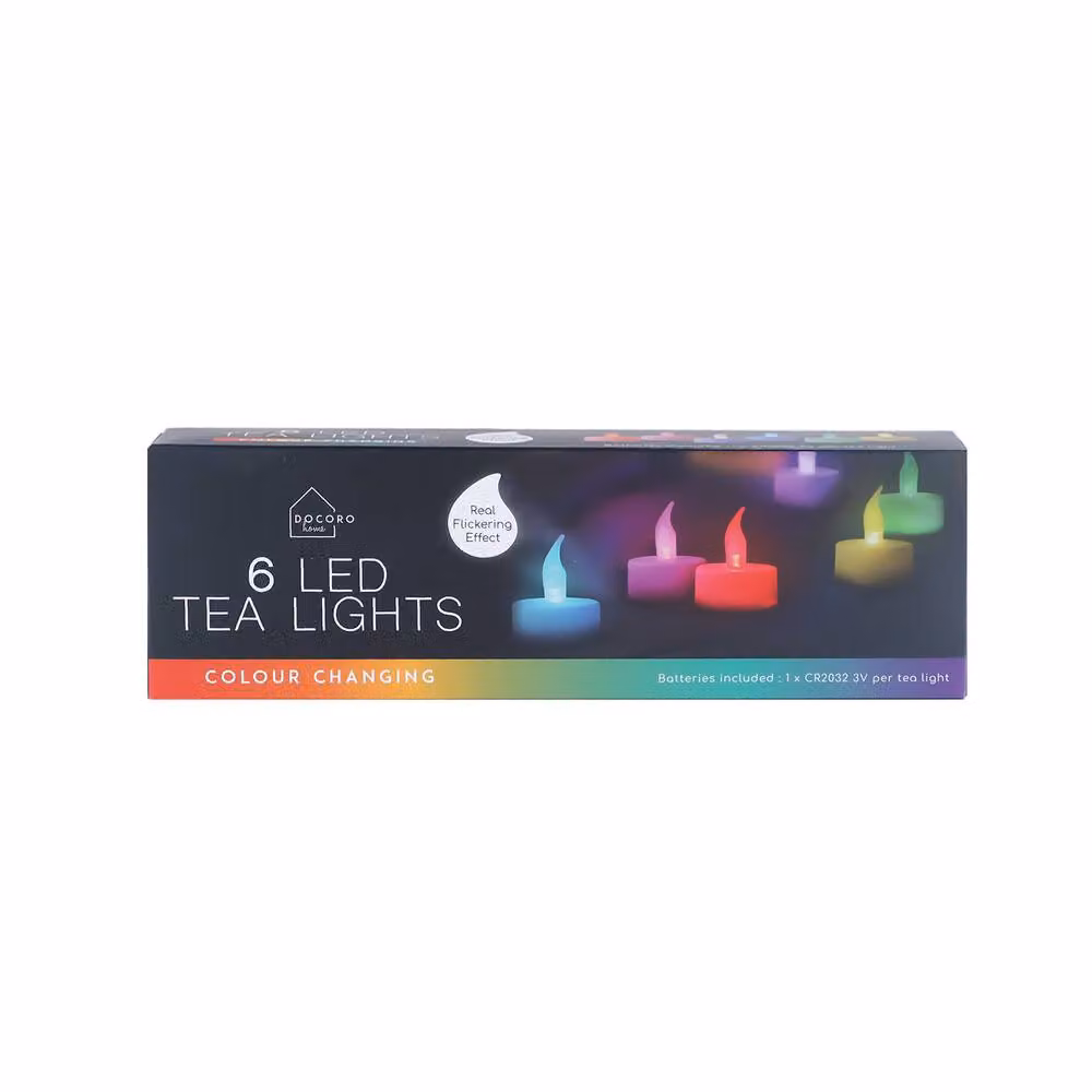 Voltico Colour Changing LED Tea Light Flameless Candles, 6 Piece Set, White – 5