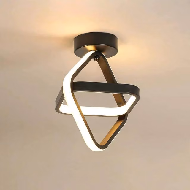 Pheashine Modern Black Square LED Ceiling Light, 24W, 3000K Warm White, W: 22 cm, D: 25 cm, H: 1 cm