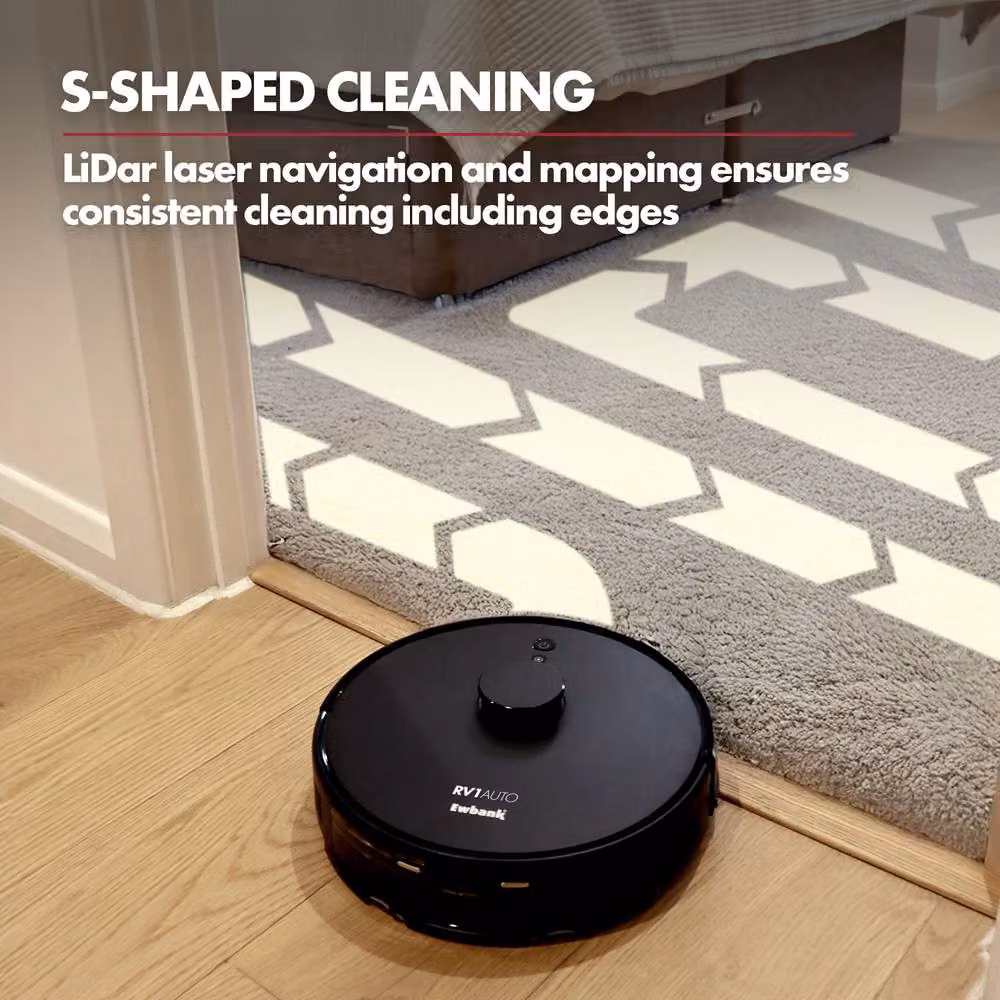 Ewbank EWVC04604 RVAUTO Robot Vacuum Cleaner and Mop in Black with Laser Navigation and App Control – 6