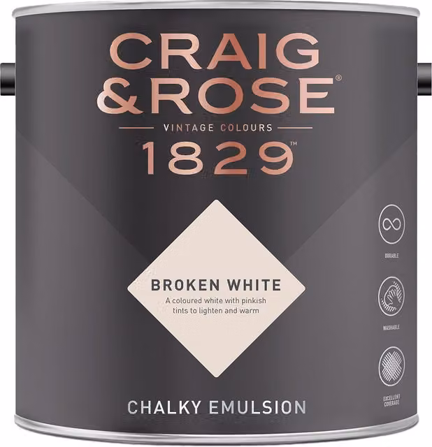 Craig and Rose Chalky Matt Emulsion in White