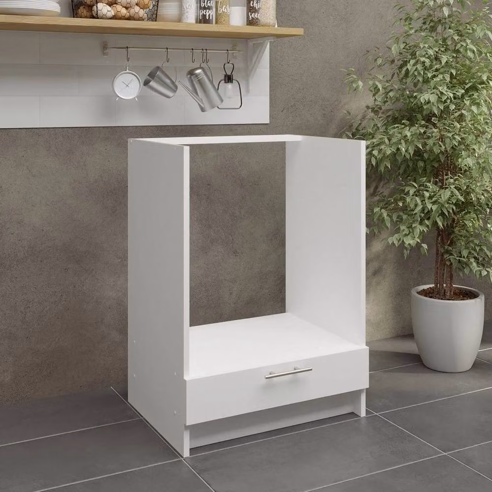 SPETLEK White Modern MDF Kitchen Oven Base Cabinet, Height: 60 cm – 2