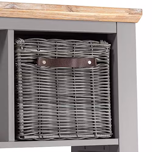 Florence Room Divider Shelving Storage Unit in Dove Grey, H 190 cm x W 120 cm x D 35 cm – 5